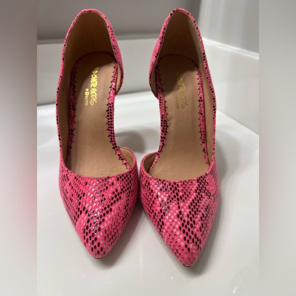 Dune head over heels pink and black stylish pumps - Picture 5 of 5